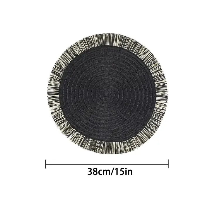 Ensemble de 6 sets de table ronds pour table à manger, tapis de table circulaire décoratif Boho tiss