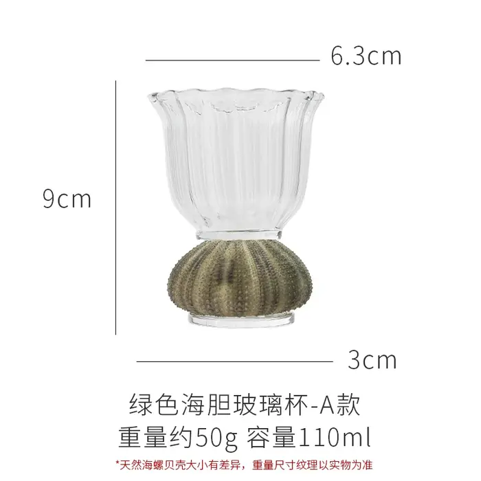 Verre à vin français en coquillage naturel, tasse en verre résistante à la chaleur, verre à jus et à