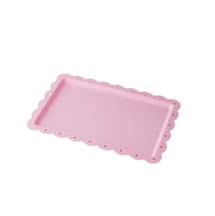 Assiette/plateau à dessert en plastique rose