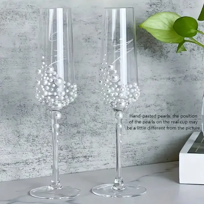 Verres en perles de cristal élégants pour Champagne