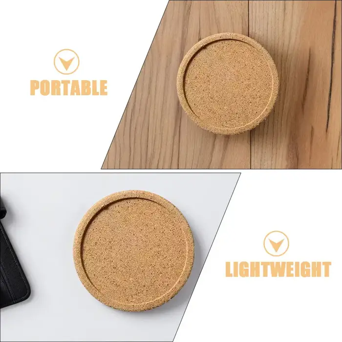 Lot de 4 dessous-de-verre ronds en liège de 10 cm – Tapis isolant pour boissons
