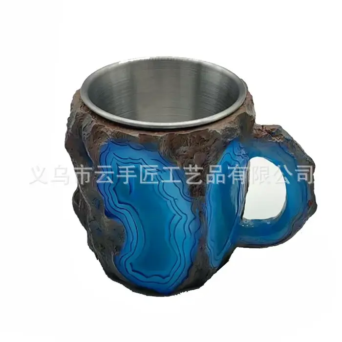 Tasses à café en cristal minéral à la mode, tasses en résine d'imitation pour thé et café, idéales p