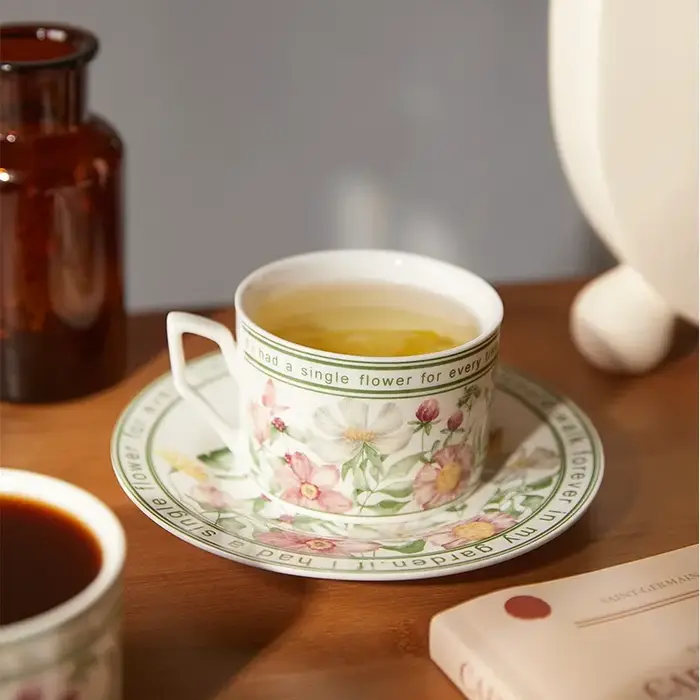 Ensemble de tasses à thé et soucoupes Vintage français de 260ml