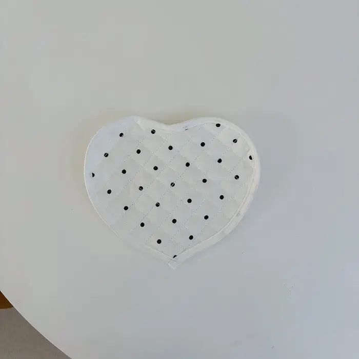 Napperons français en forme de cœur à pois, tapis de Table isolant décoratif en coton, dessous de ve