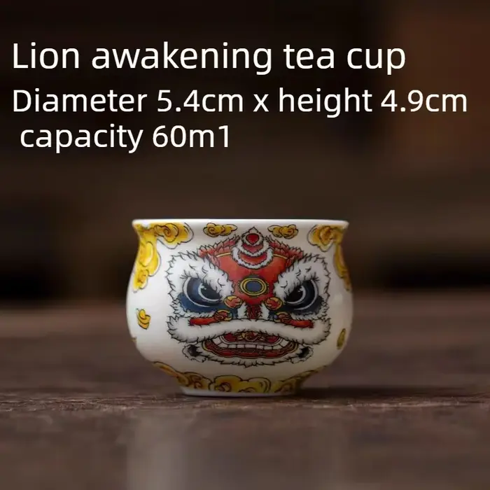 Tasse à thé chinoise danse du Lion