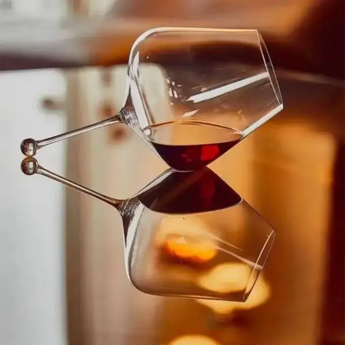 Verre à vin rouge anti-gravité en cristal fait main, motif raisin rouge et blanc, pour Bordeaux, Bou