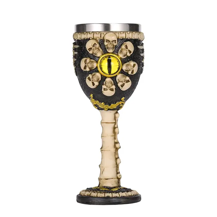 Gobelet gothique 3D Viking en acier inoxydable, crâne en résine, gobelet à vin, griffe de Dragon, sq