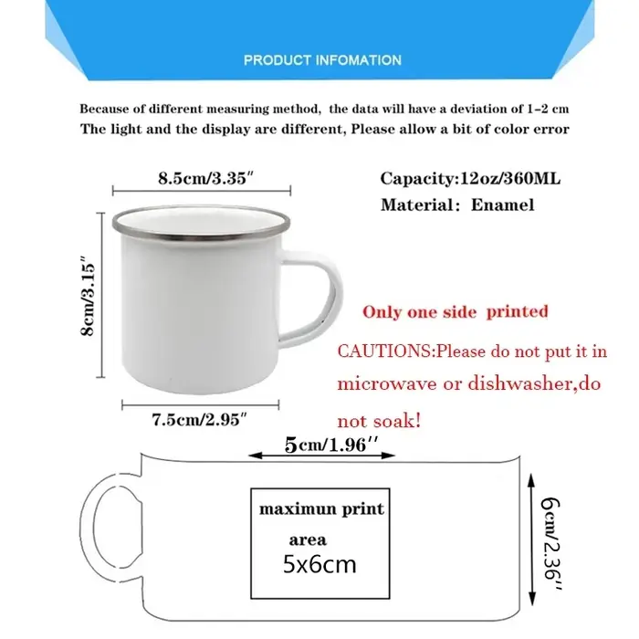 Tasse à café en émail imprimé pour les amoureux des chiens