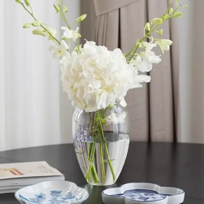 Vases en verre fleurs pièce maîtresse Tables Mariage