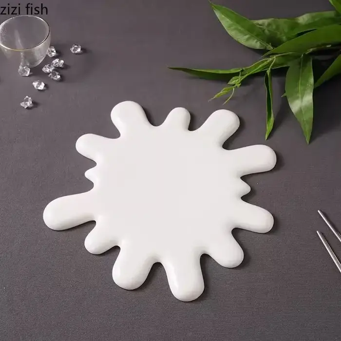 QuePlate-Assiette plate irrégulière en céramique