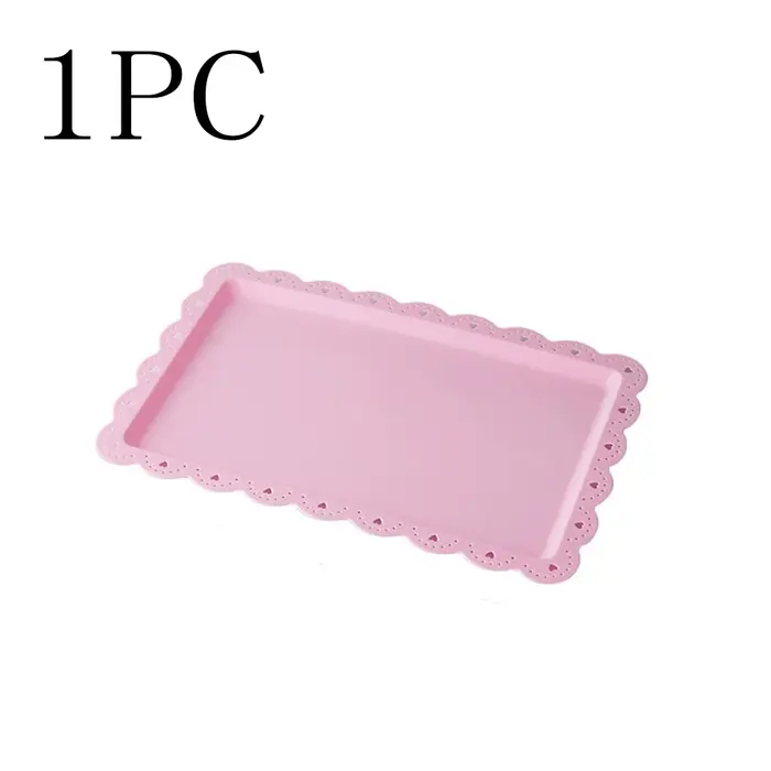 Assiette/plateau à dessert en plastique rose