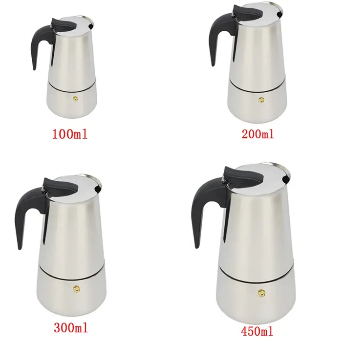 ATWFS 2/4/6/9 tasses cafetière en acier inoxydable Moka Pot