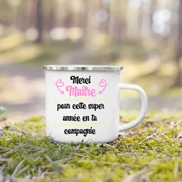 Tasse à café en émail Merci Maitre, Mug français, Chopes à bière, Belles tasses à café, Mug pour le