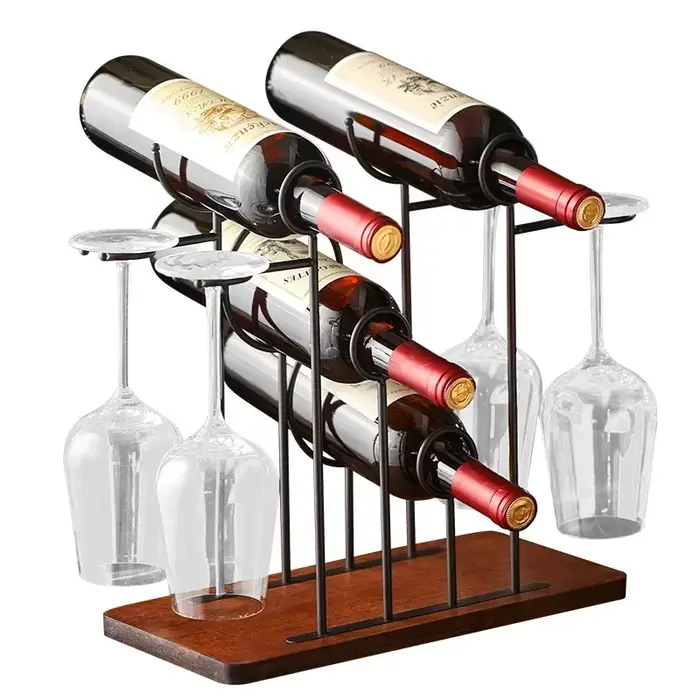 Support de verre à vin en bois créatif suspendu