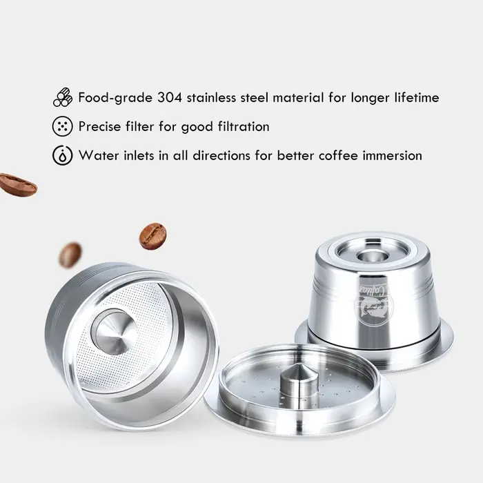 Capsules de café réutilisables en acier inoxydable