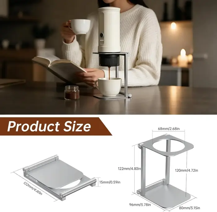 Support pliable pour machine à café en alliage d'aluminium