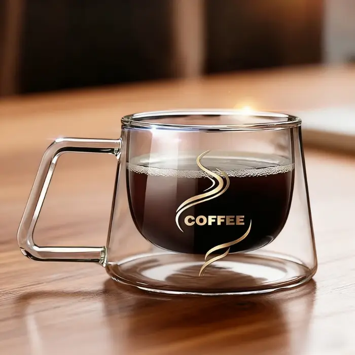 Tasse à café en verre à Double paroi de 200ml