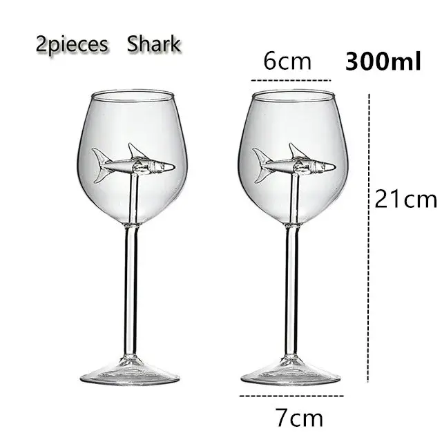 Carafe à verres à vin requin Kawaii, tasses de barman, cocktail à boire, bière, verres à whisky, 300