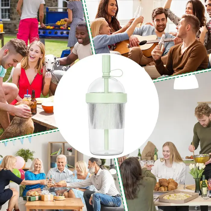 Tasses à café réutilisables de 17 oz avec couvercle et paille