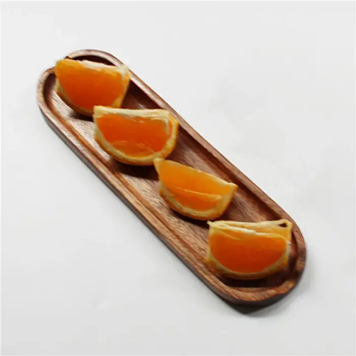 Assiette rectangulaire en bois de teck ABUN-3X