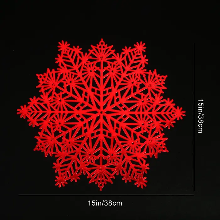 Napperon décoratif de Noël en PVC flocon de neige romantique