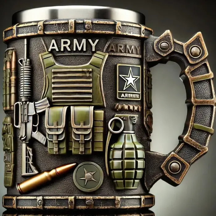 Mug militaire 3D, magnifique mug à café militaire sur le thème de l'armée, fait main, cadeau pour le