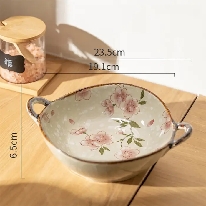 Bol à nouilles japonais de 7.5 pouces, bol à soupe en céramique avec poignée, bol à pâtes à salade,