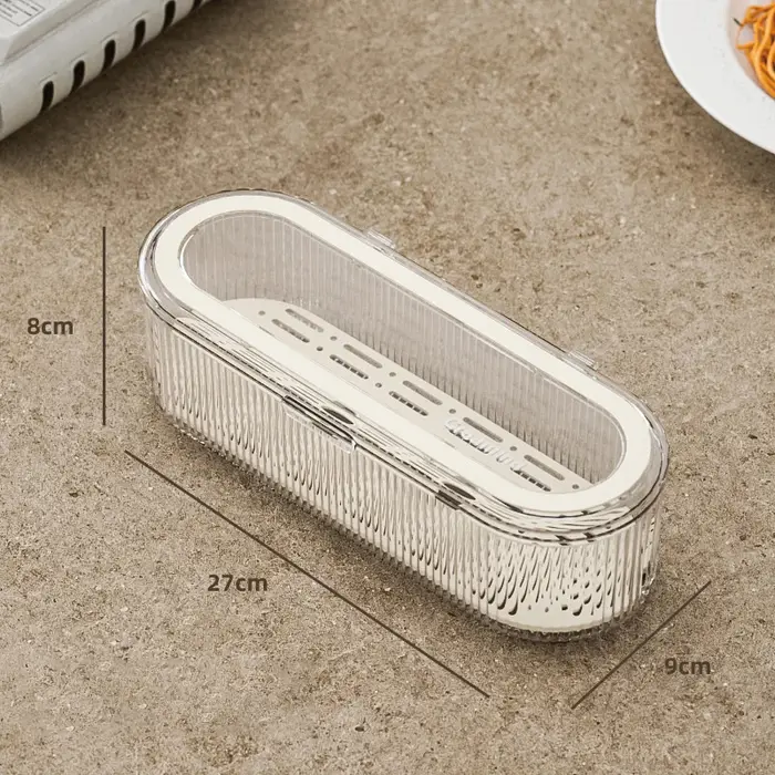 Boîte de rangement pour couverts avec couvercle, boîte à baguettes anti-poussière, boîte transparent