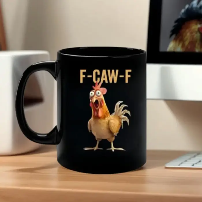 Tasse à café en céramique drôle f-caw-f poulet