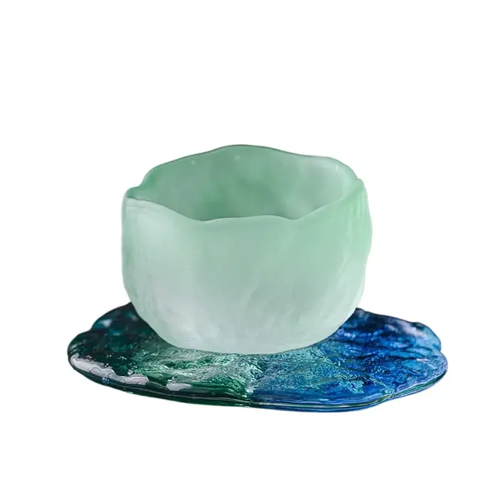 Glacier de style japonais bleu-vert marée nationale vent petite tasse à thé
