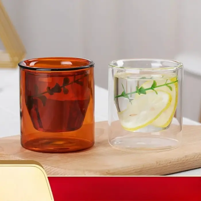 Tasse en verre à Double paroi en forme d'œuf de 250ml