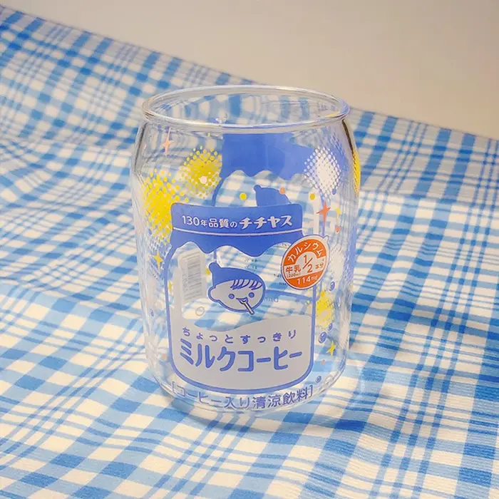 Tasse en verre mignonne, dessin animé créatif, facile à tirer, Design d'apparence, Style INS, adapté
