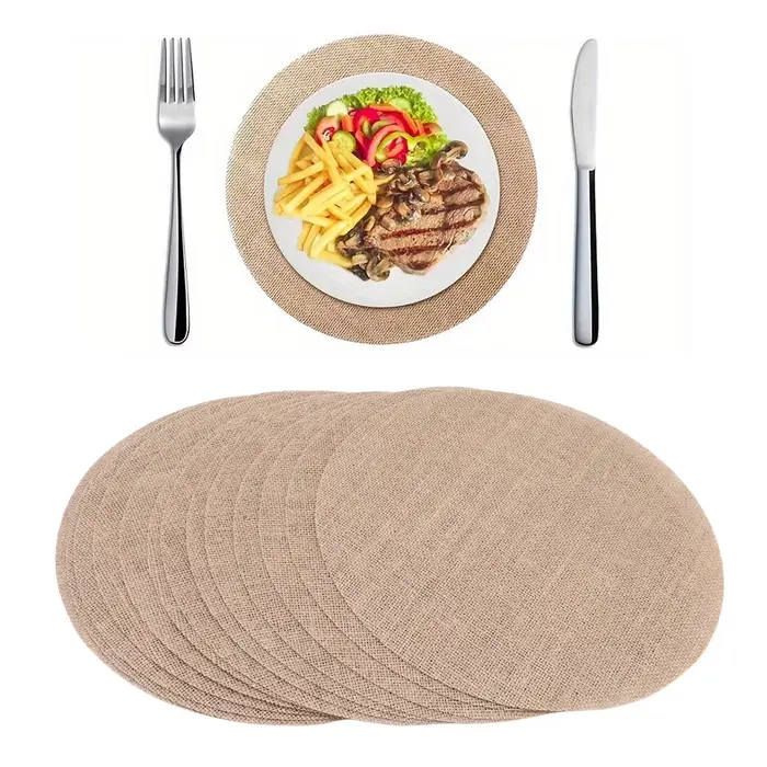 Lot de 13 sets de table ronds en toile de jute rustique de 12 pouces pour mariage champêtre et réunions à la ferme