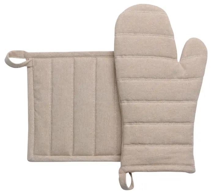 Lot gant de cuisine/manique recycl Jona Naturel 15 x 30