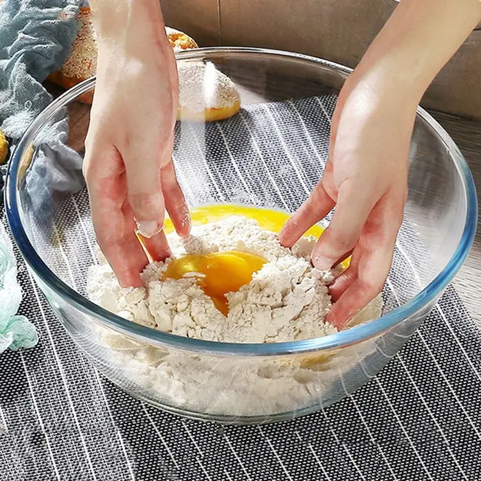 Bol en verre épais transparent pour la cuisine à domicile