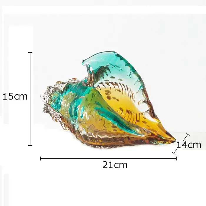 Statue de coquille colorée en verre Transparent, Sculpture au Design moderne, artisanat de décoratio
