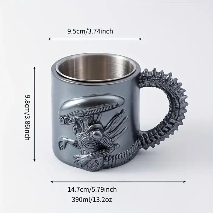 1PC nouvelle tasse au xénomorphe 3D plat transfert de chaleur Alien tasse à café pour la maison et l
