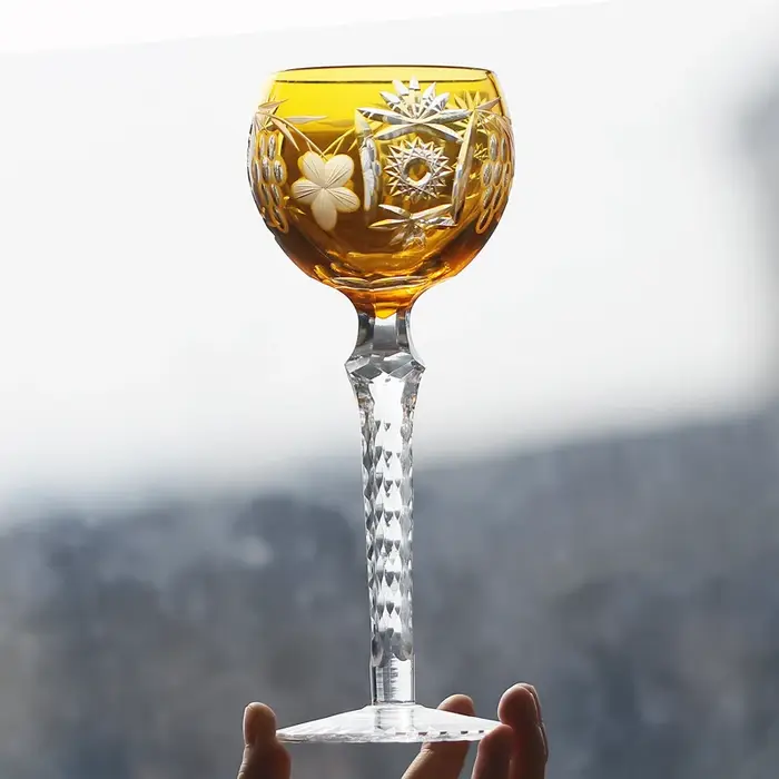 Edo Kiriko-Verres à champagne en cristal bohème