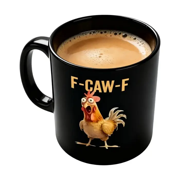 Tasse à café en céramique drôle f-caw-f poulet