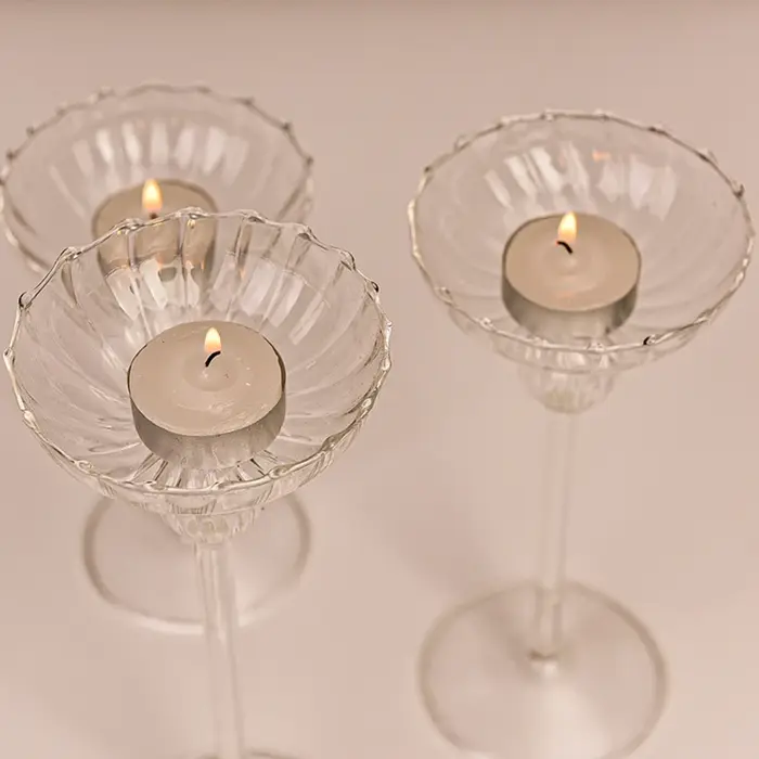 Bougeoir artisanal en verre