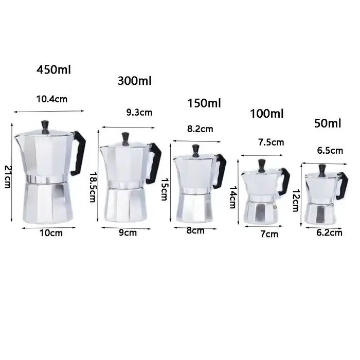 Cafetière Moka en aluminium octogonale
