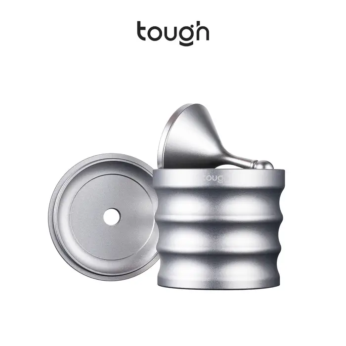 JUSTINLAU Ensemble Tamper et Tasse de Dosage Café 58mm en Acier Inoxydable, Récepteur Anti-Éclabouss
