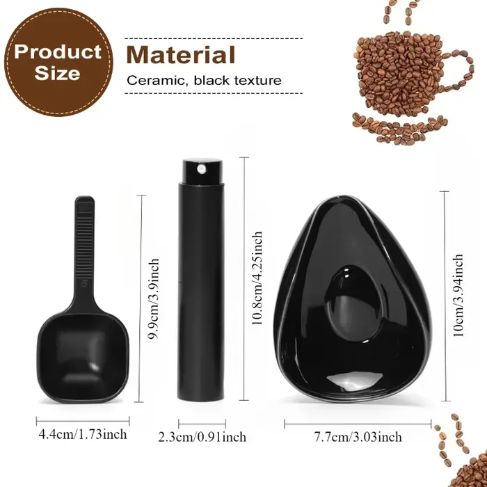 Ensemble de tasses et cuillères doseuses pour grains de café