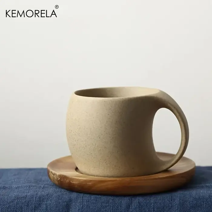 KEMORELA 220ml tasse à café en céramique et soucoupe ensemble