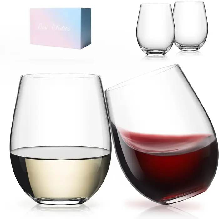 Verres à vin arc-en-ciel (ensemble de 2/lot de 4)-20 oz, grands verres à vin irisés, verre à eau, pa