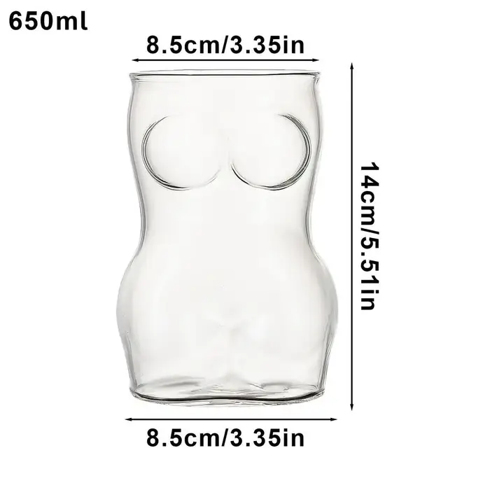 Tasse à bière en verre créative pour femmes, verres à bière en forme de corps, tasse d'eau, tasse à