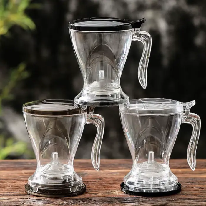 Carafe à expresso 600 ml, filtre à café pour infusion, pot à café transparent en PC avec tasse, infuseur à thé, Americano