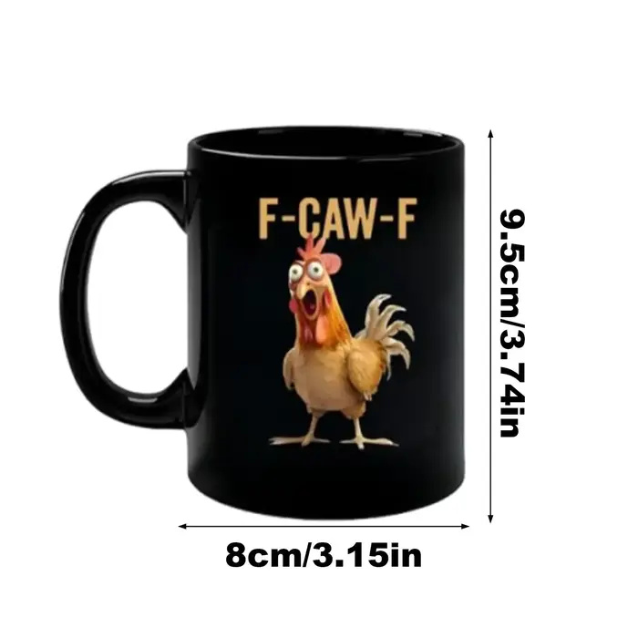 Tasse à café en céramique drôle f-caw-f poulet