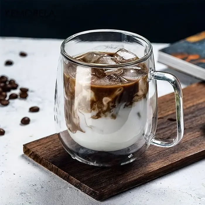 KEMORELA 1/2 pièces tasse à café Double paroi avec poignée