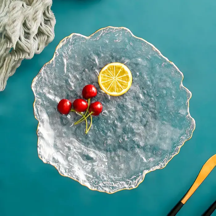 Assiette Carrée en Verre Marteau Japonais
